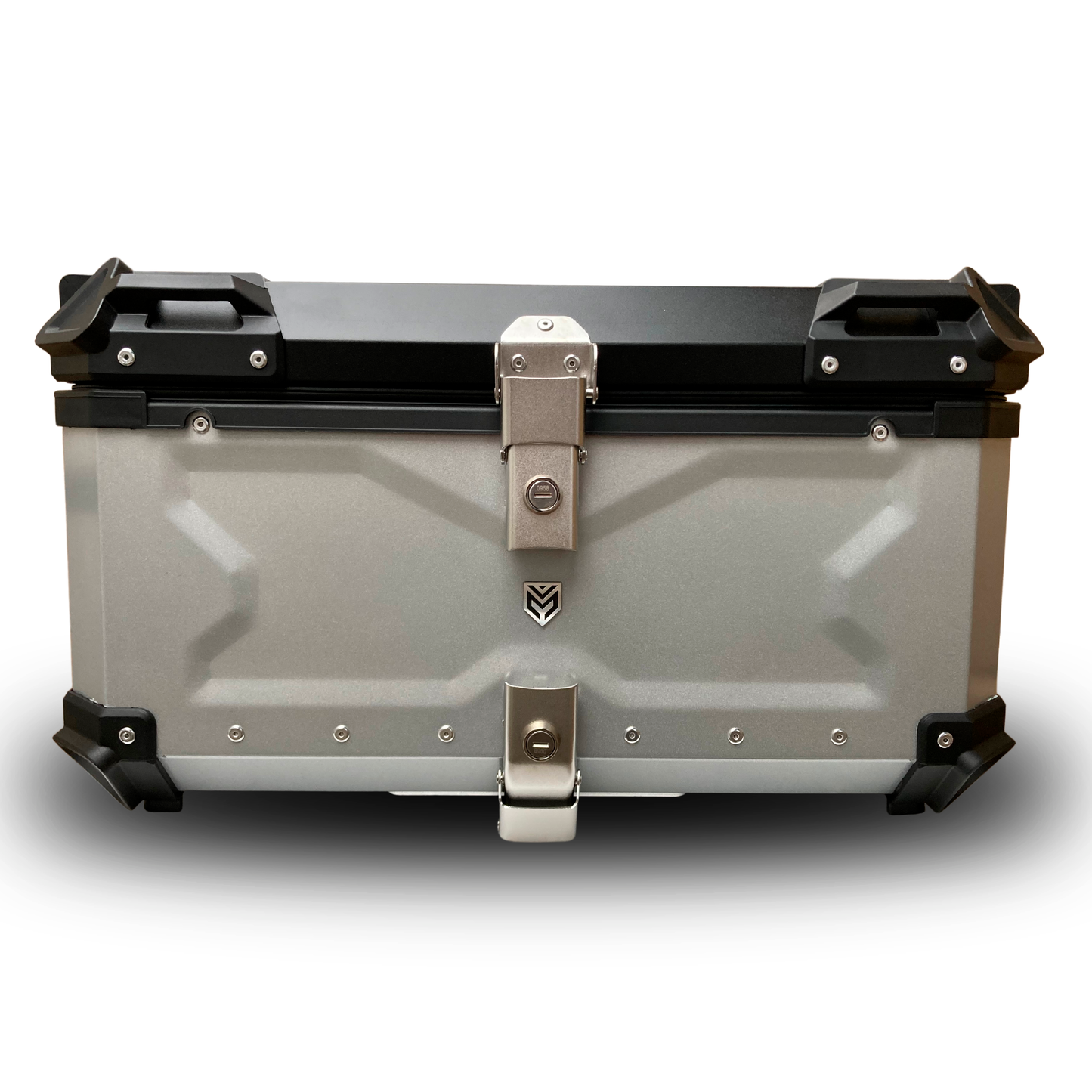 Baúl MOT 65L Aluminio + Respaldo | Plata