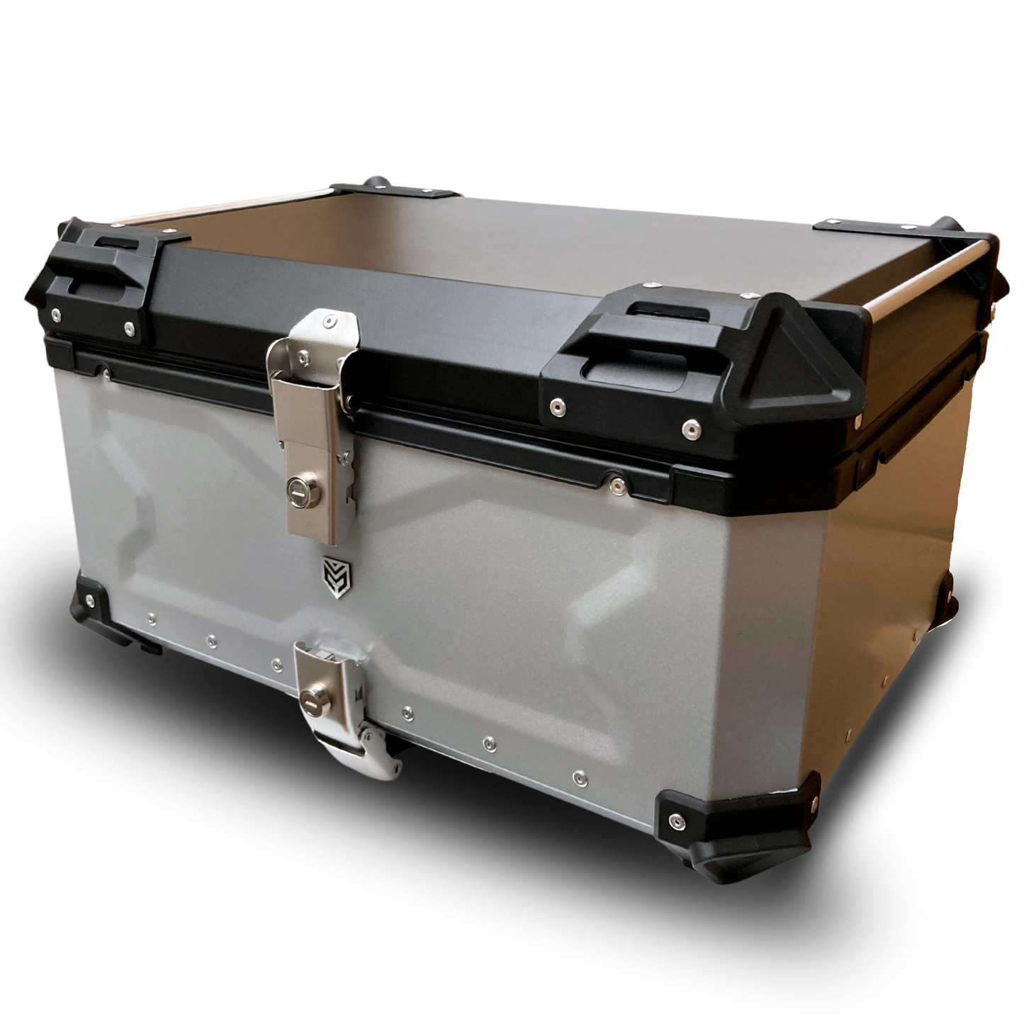 Baúl MOT 65L Aluminio + Respaldo | Plata