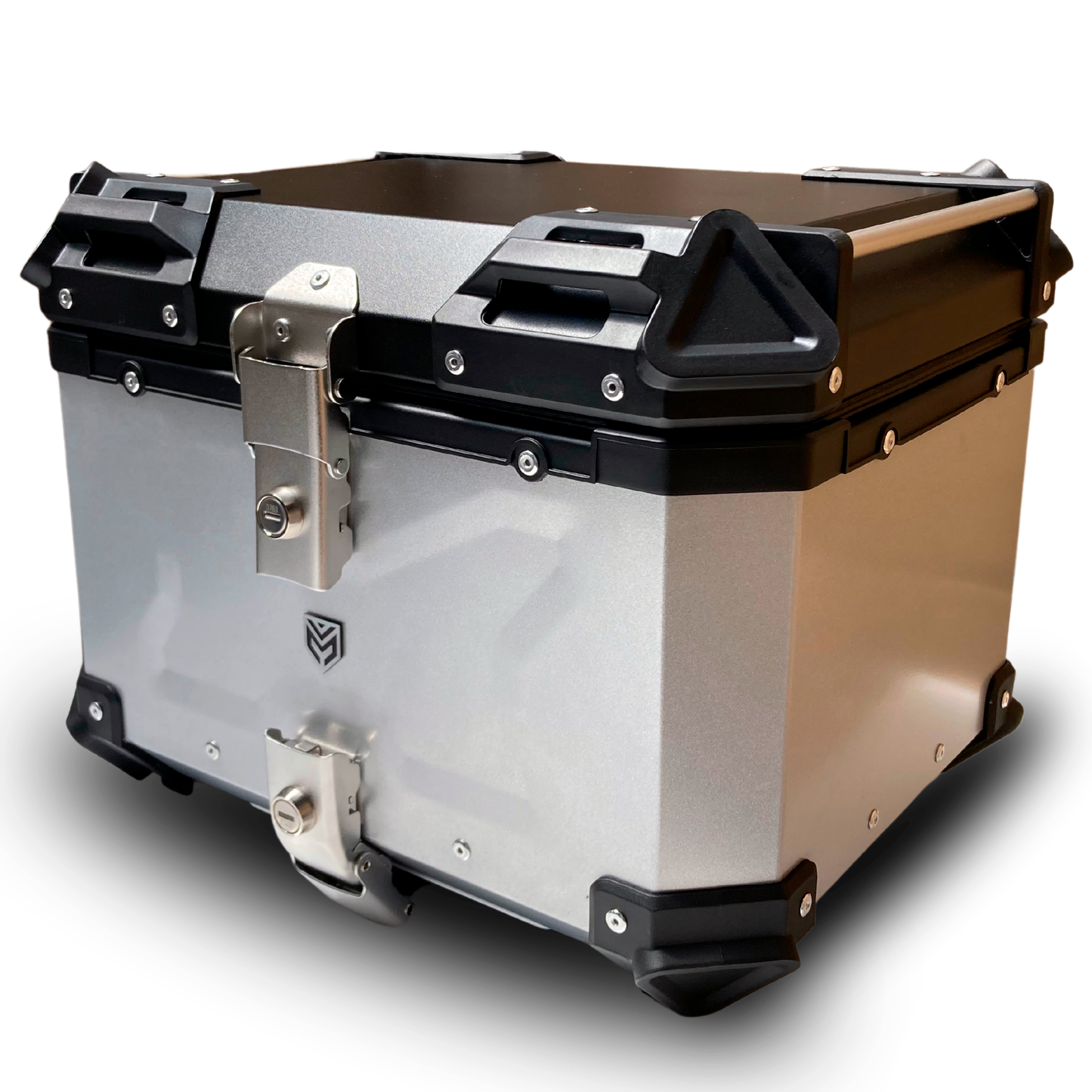 Baúl MOT 45L Aluminio + Respaldo | Plata