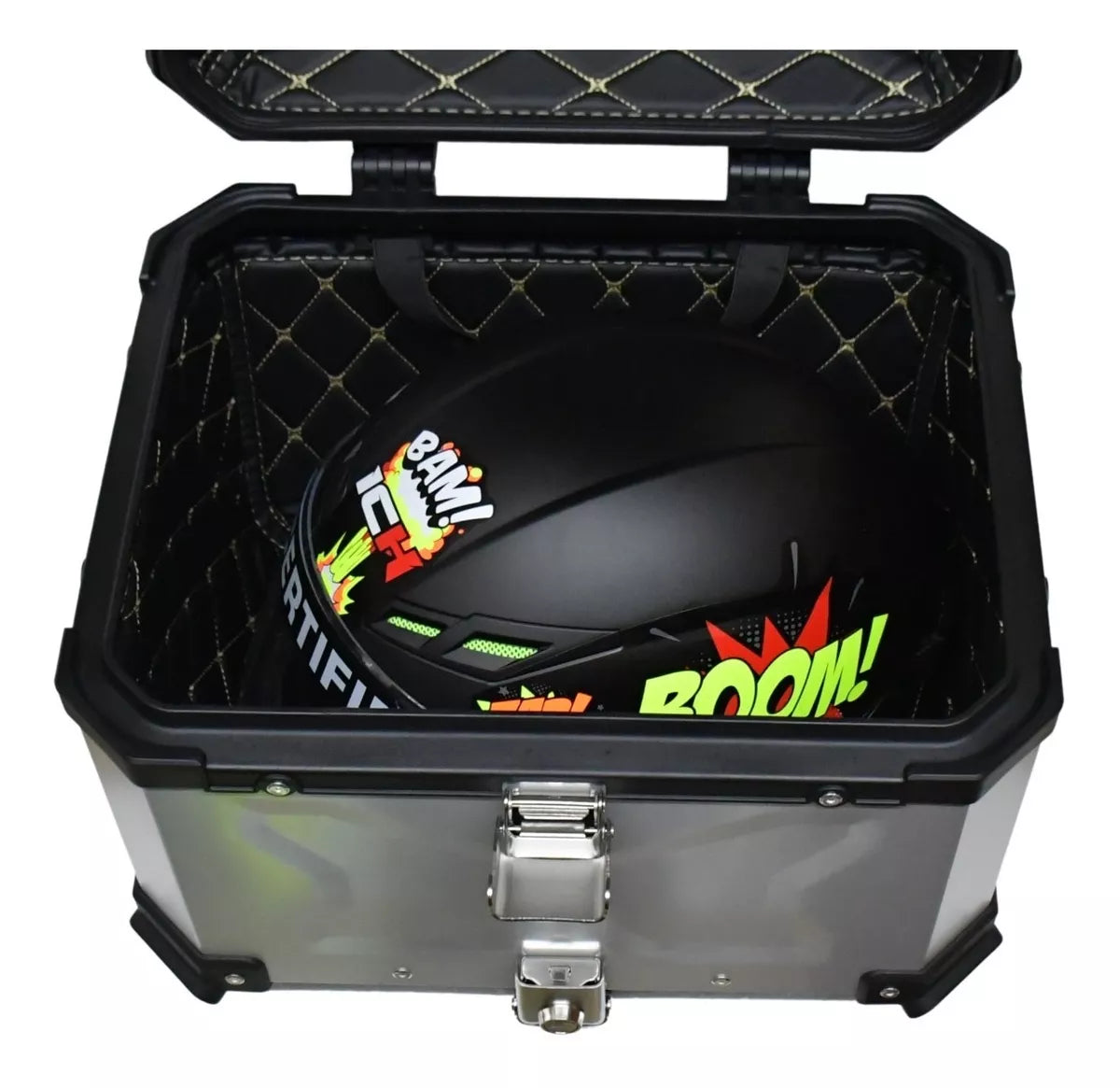 Baúl MOT 45L Aluminio + Respaldo | Plata