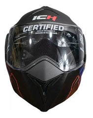 Casco Abatible Ich 3110 Chip Negro Naranja Mate Certificación DOT Rider One